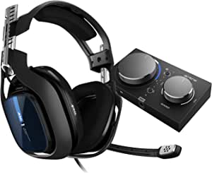 Headset ASTRO Gaming A40 TR + MixAmp Pro TR Gen 4 com Áudio Dolby para PS4, PC, Mac - Preto/Azul