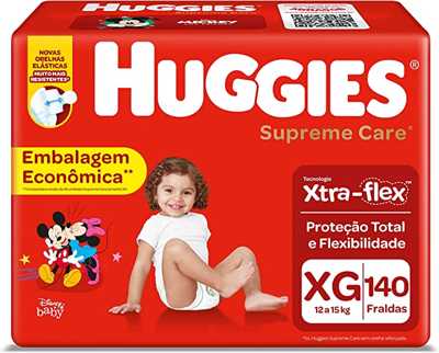 HUGGIES Fralda Supreme Care XG - 140 fraldas, Cor: Vermelho