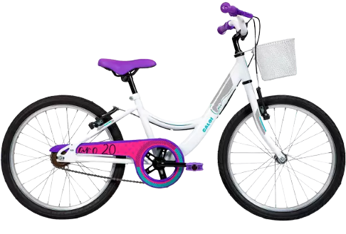 Bicicleta Infantil Aro 20 Caloi Ceci Branco - com Cesta Freio V-Brake