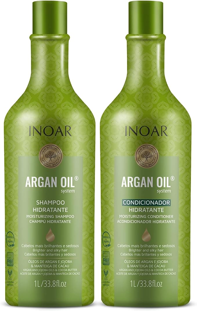 Inoar Kit Shampoo e Condicionador Argan Oil Hidratante 1000 Ml, Inoar, Não, pacote de 2