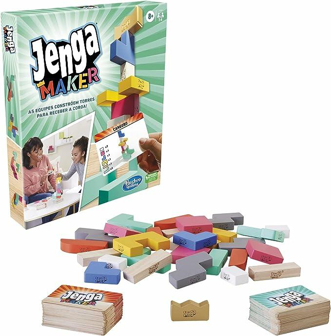 Jogo Jenga Maker Hasbro Gaming, Jogo de Torre para a Família, a Partir de 8 Anos - F4528 - Hasbro, Cores variadas