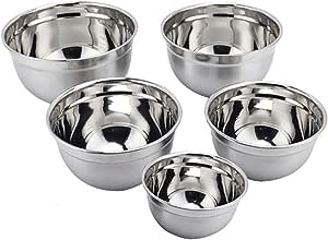 KIT 6 Tigelas Bowl Aço Inox Funda Multiuso Medidora