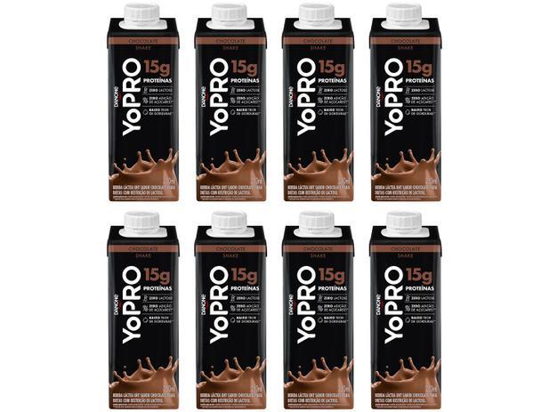 Kit Bebida LActea YoPRO Chocolate Sem Lactose - Zero Açúcar 250ml 8 Unidades