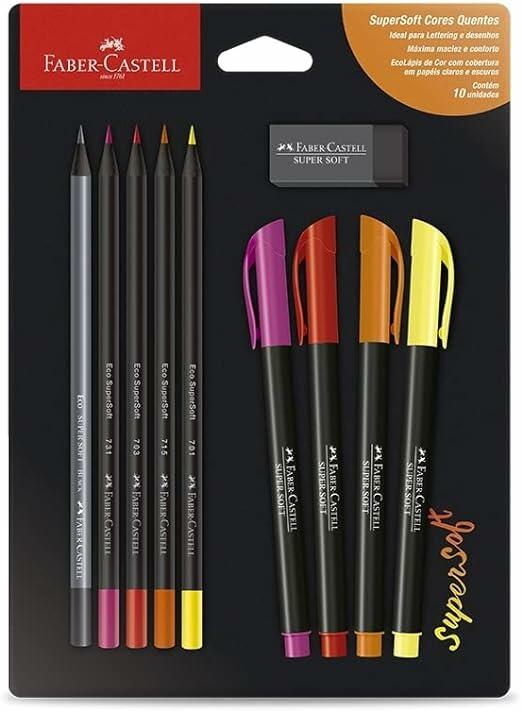 Kit supersoft cores quentes - 10 peças - faber-castell