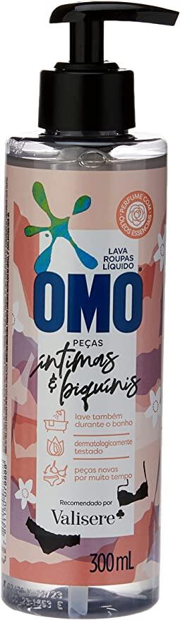 Lava-Roupas Líquido Roupas Íntimas & Biquínis com Óleos Essenciais de Rosas Turcas e Violetas Omo Frasco 300ml, OMO