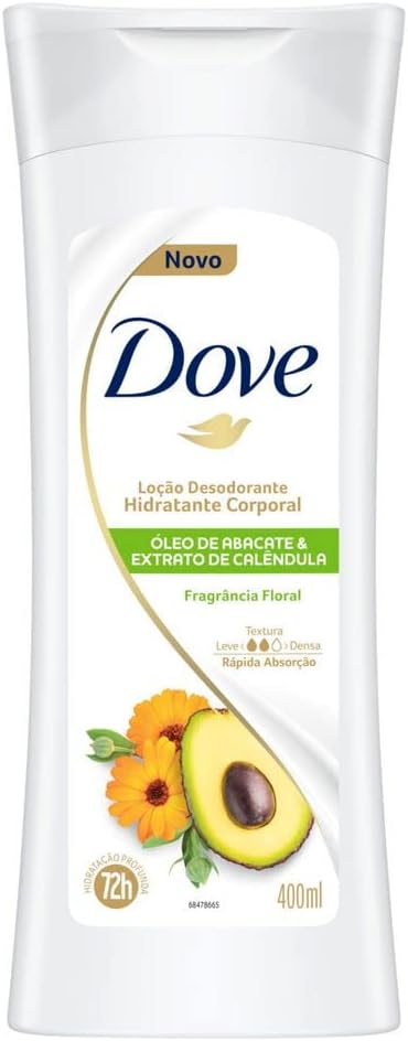 Loção Desodorante Hidratante Corporal Óleo de Abacate & Calêndula 400Ml, Dove (A embalagem pode variar)