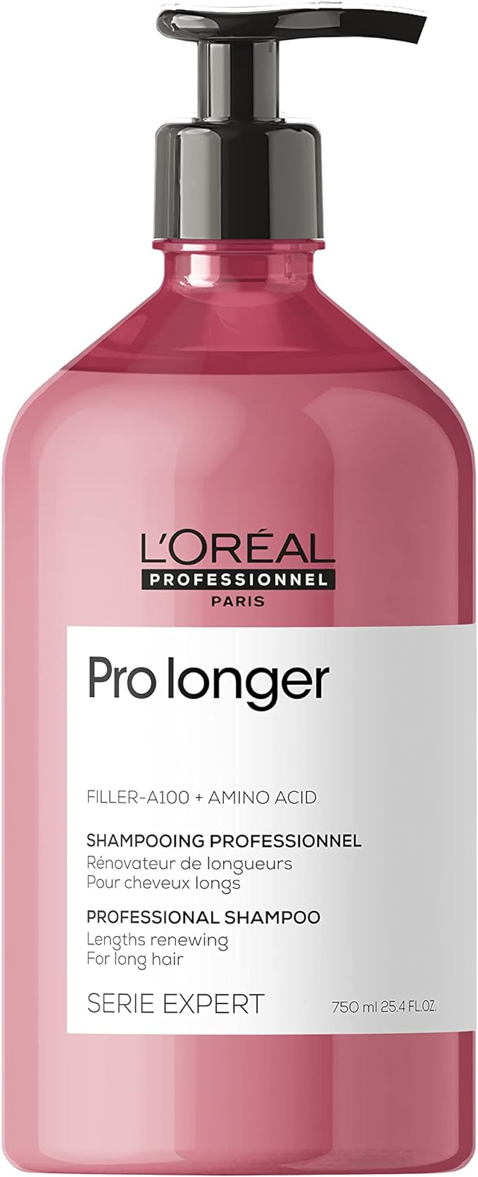 L'Oréal Professionnel Shampoo Pro Longer | Reduz a Quebra e Aparência de Pontas Duplas | Adiciona Volume e Brilho | Para Cabelos Finos e Com Afinamento | 750ml