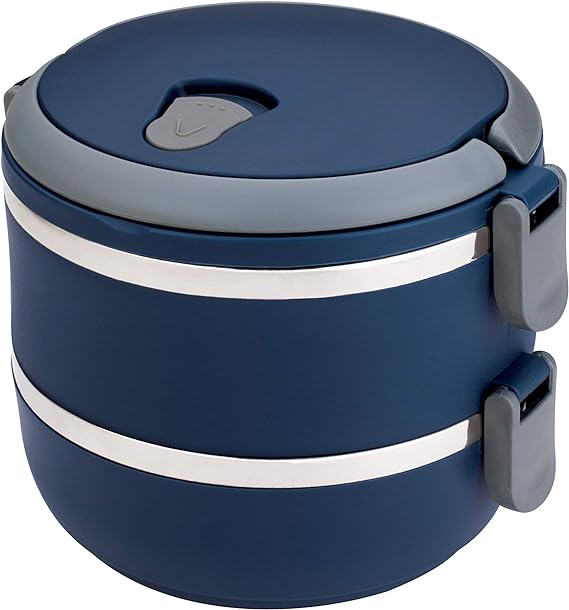 Marmita dupla Lunch Box Azul, LB1234-AZ , Euro Home