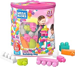 MEGA BLOKS, Kit Blocos de Montar, Brinquedo de Construção, Pré-escola, A partir de 1 ano, 80 Peças