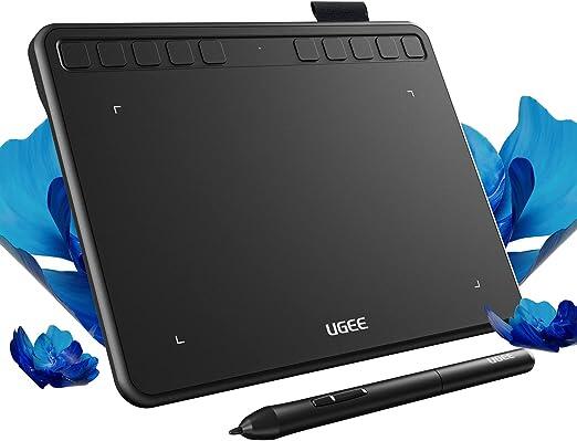 Mesa Digitalizadora UGEE S640, 6,5 x 4 Polegadas 8192 Níveis de Pressão, Caneta sem Bateria Tableta Digital para Dibujar Compatível com Window/Mac/Linux/Android para Jogo OSU e Ensino Online