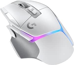 Mouse Gamer Sem Fio Logitech G502 X PLUS LIGHTSPEED com RGB LIGHTSYNC, Switches LIGHTFORCE, Sensor HERO 25K, 13 Botões Programáveis, Compatível com PC/ macOS/ Windows - Branco