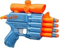 NERF Lança Dardos Elite 2.0 Prospect QS-4, Lançador com Mira Acoplada e 8 Dardos - F4191 - Hasbro, Azul e laranja