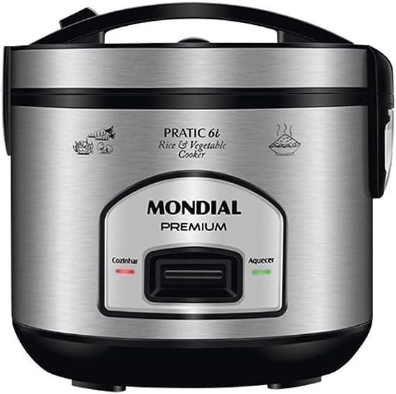 Panela Elétrica de Arroz, Mondial, Preto/Inox, 500W, 110V - PE-43-6X