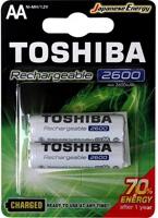 Pilha Recarregável AA 1,2V 2600mAh TNH6GAE TOSHIBA (Cartela com 2 unid.)