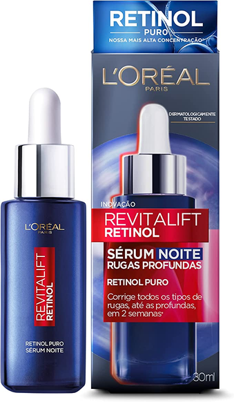 Sérum Facial Antirrugas L'Oréal Paris Revitalift Retinol Noturno, 30ml