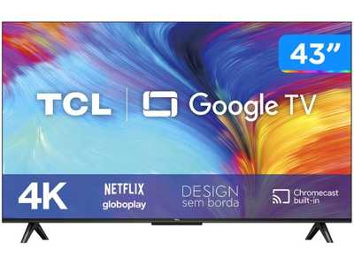 Smart TV 43” 4K LED TCL 43P635 VA Wi-Fi - Bluetooth HDR  Assistente 3 HDMI1 USBGoogle