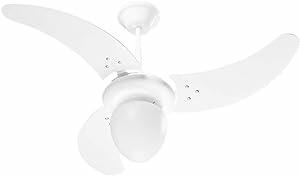 Ventilador Búzios Max com Lustre 110/127V 3P, Tron, Branco