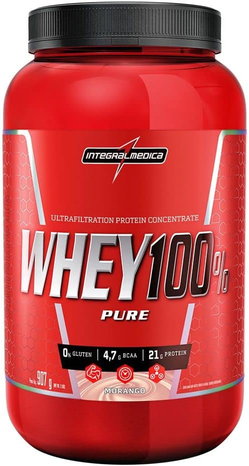 Whey 100% Pure 900g Integralmedica - Morango