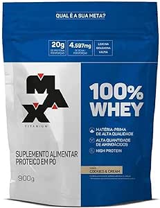 100% Whey Refil (900G) - Cookies and Cream - Max Titanium