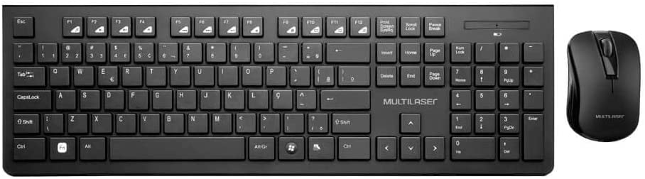 Combo Teclado E Mouse Sem Fio Multimdia Usb Preto Tc212