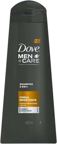 Shampoo 2 Em 1 Cafeína Fortificante Mais Cálcio Dove Men+care Força Resistente Frasco 400ml, Dove