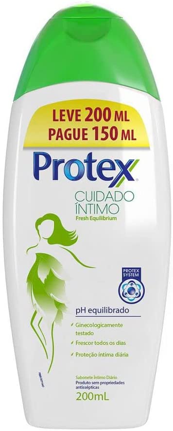 Sabonete Íntimo Líquido Protex Cuidado Íntimo Fresh Equilibrium 200ml Promo Leve 200ml Pague 150ml