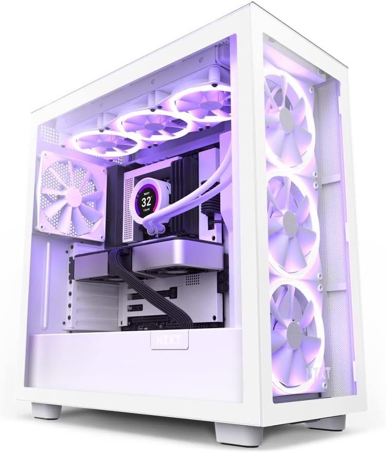 Gabinete Gamer H7 Elite NZXT, Elite Edition, Mid Tower, ATX, Frontal de Vidro, Branco, CM-H71EW-01