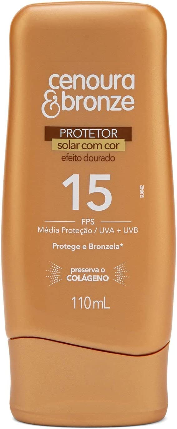 Protetor Solar com Cor Fps15, Cenoura e Bronze