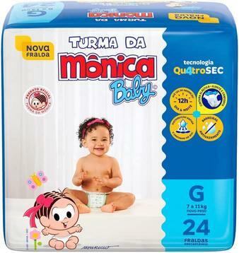 Turma da Mônica Baby - Fralda Jumbo G, 24 Unidades