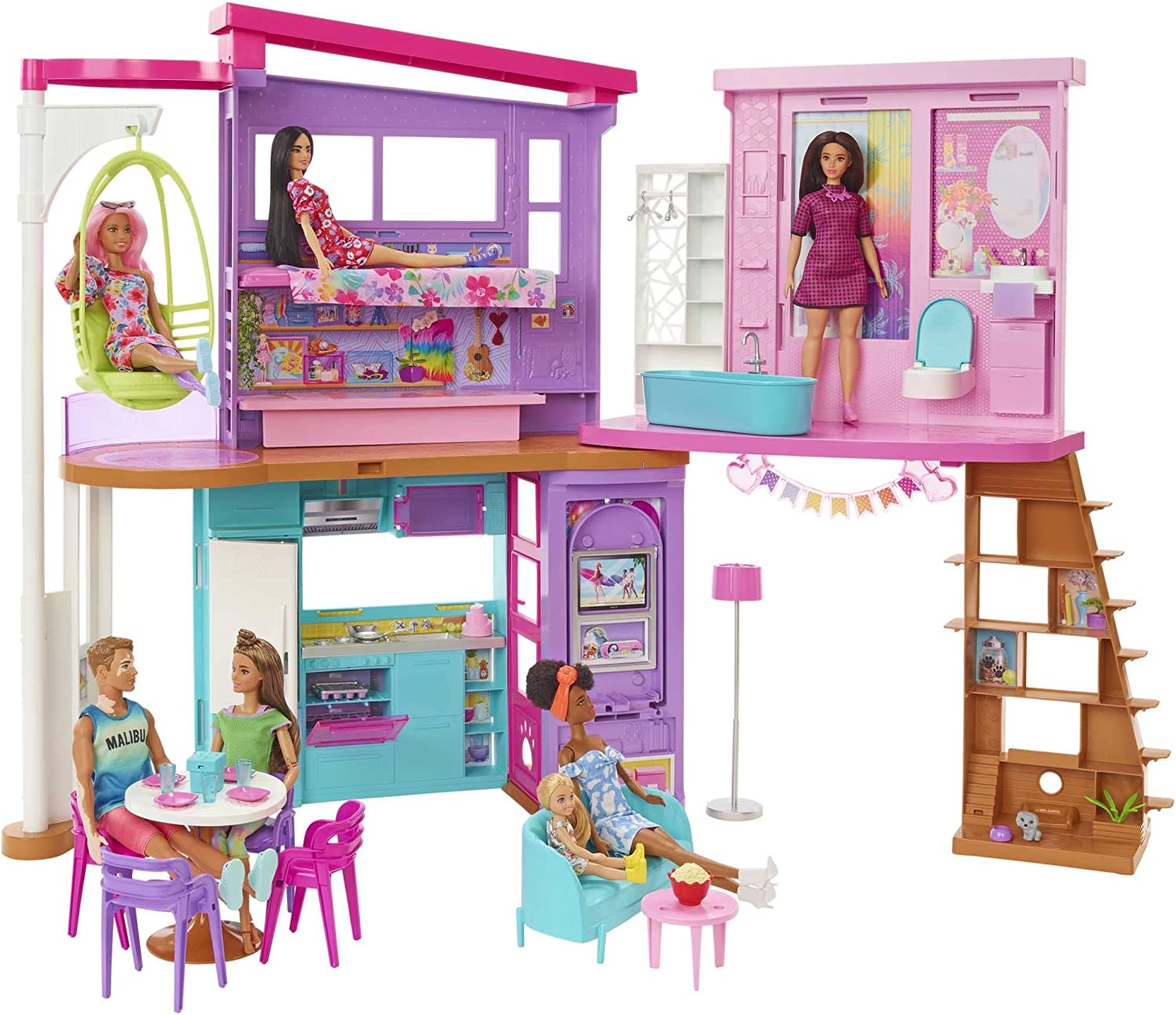 Barbie Casa de bonecas Malibu, HCD50, Multicolor