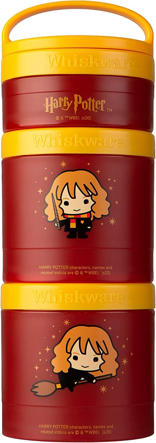 Whiskware Recipientes Harry Potter para crianças e crianças 3 copos empilháveis para lanche para escola e viagem, 1/3 xícara + 1 xícara + 1 xícara, Hermione