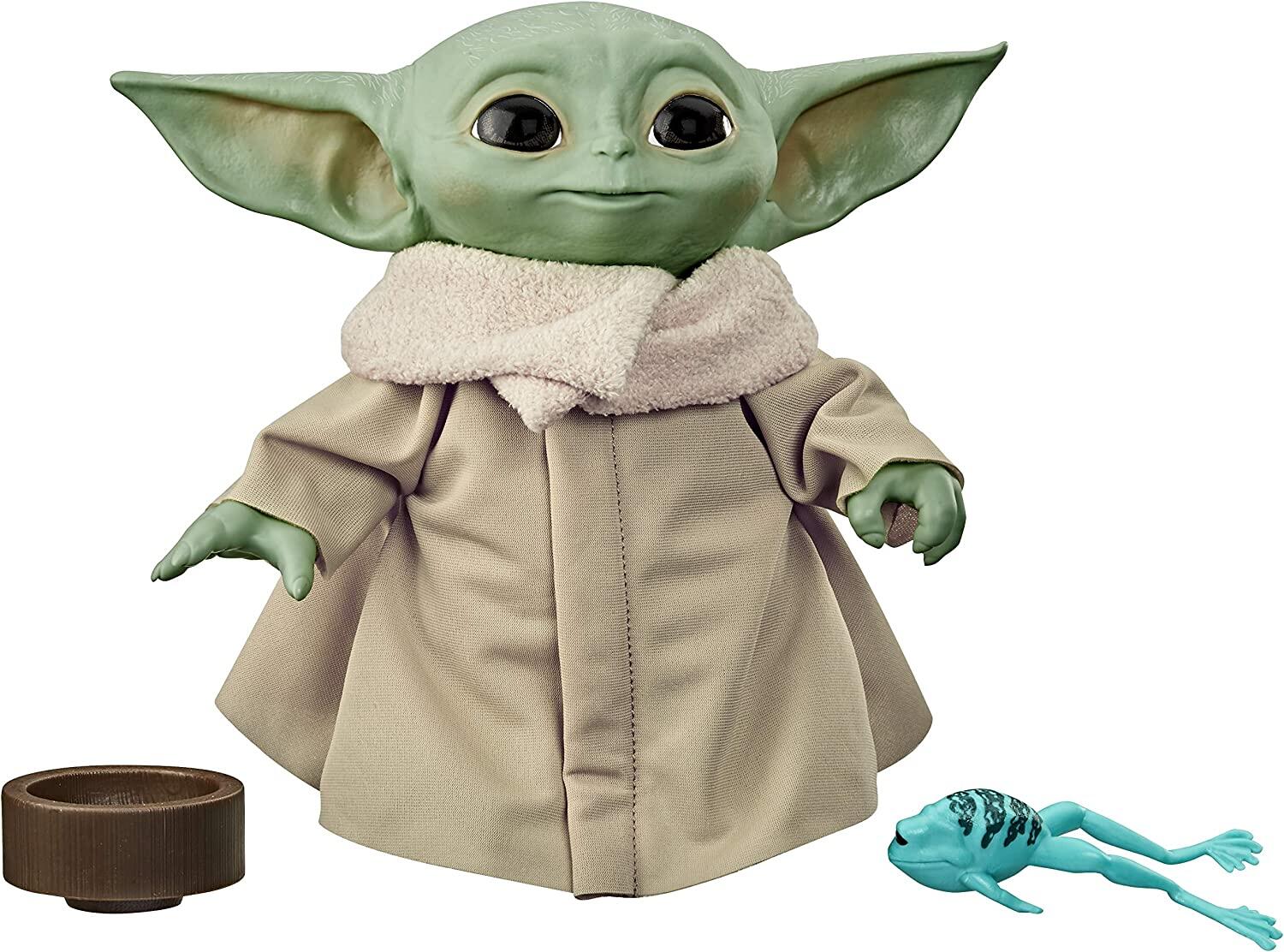 STAR WARS Figura The Child (Baby Yoda) Brinquedo De Pelúcia que Fala de 19,05cm Inspirado na Série The Mandalorian - F1115 - Hasbro, Verde e Bege