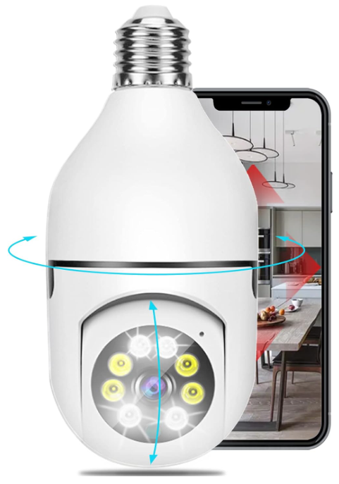 Câmera de segurança doméstica, 1080P HD wi-fi Lâmpada Inteligente Câmera de Segurança câmera ip 360 graus fisheye lâmpada câmera Base E27 com Visão Noturna bidirecional Rastreamento Automático YOOsee