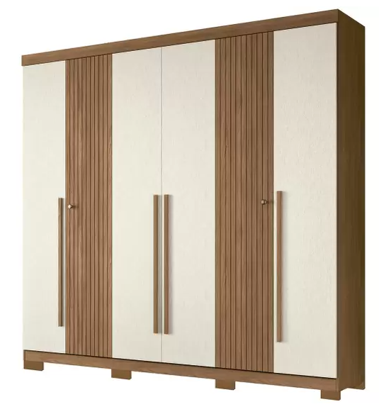 Guarda-roupa Casal 6 Portas 4 Gavetas - Santos Andira Buriti