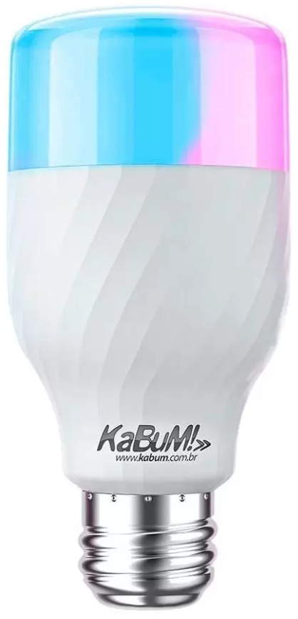 Lâmpada LED KaBuM! Smart, RGB + Branco, 10W, Google Home e Alexa, Conexão E27 - KBSB015