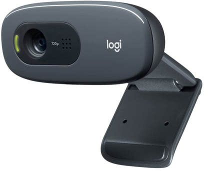 Logitech C270 - Webcam HD com Microfone Embutido e 3 MP para Chamadas e Gravações em Vídeo Widescreen