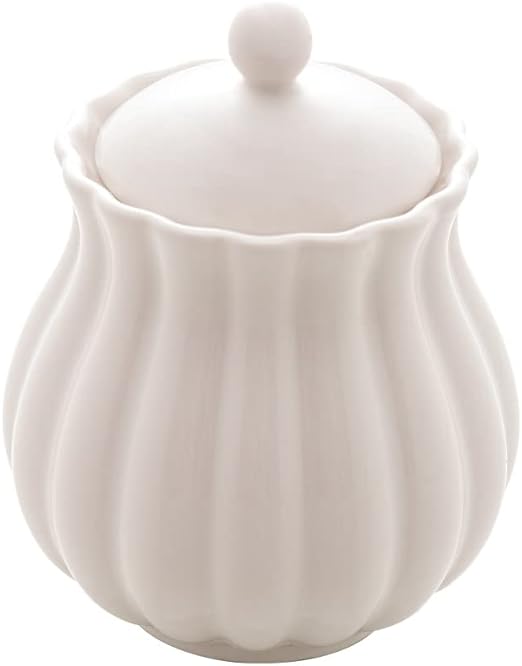 Açucareiro De Porcelana Pélata Branco Matt 10,5cm X 8,5cm - Wolff