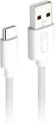 Cabo USB-USB C C3Plus, 2Metros, Branco, 2A, Cb-C21Wh