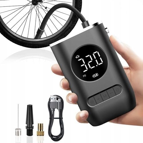 Calibrador Compressor Pneu De Carro Bike Moto Eletrica Portátil Recarregável Bomba de encher Pneu Digital Carro Bike moto Sem Fio