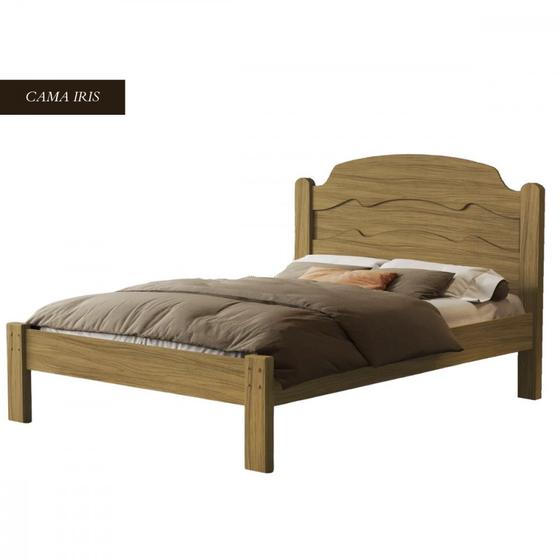 Cama de Casal Iris MDF Freijo Grafite Flex VJ Móveis