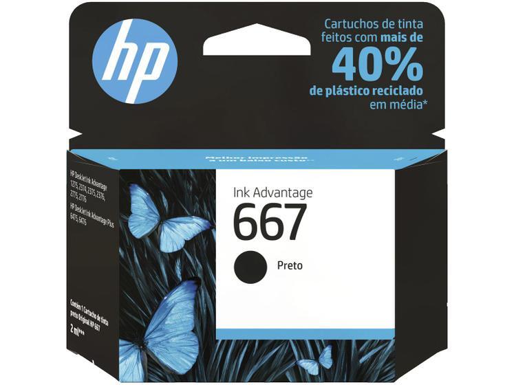 Cartucho de Tinta HP 667 Preto Original