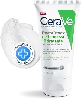 CeraVe, Espuma Cremosa de Limpeza Hidratante, com Ácido Hialurônico