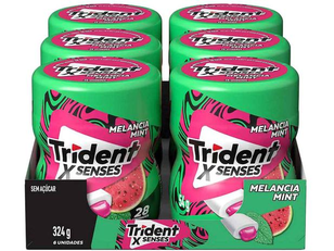 Chiclete Trident X Senses Melância Display de - 6 Garrafas com 28 Unidades 54g