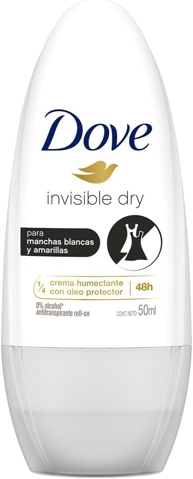 Desodorante Antitranspirante Roll On Dove Invisible Dry 50ml (A embalagem pode variar)