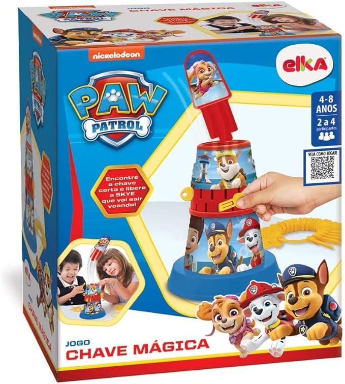 Elka Jogo Chave Mágica - Patrulha Canina, Cor: Base azul escuro, corpo vermelho, Chaves amarela