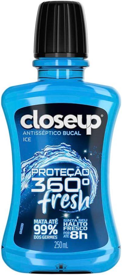 Enxaguante Bucal Antisséptico Ice Closeup Proteção 360° Fresh Frasco 250ml, Close Up