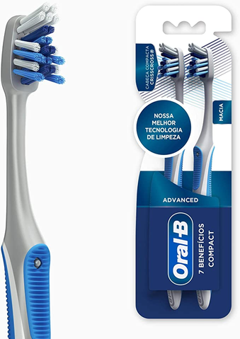 Escova Dental Oral-B 7 Benefícios Compact - 2 Unidades