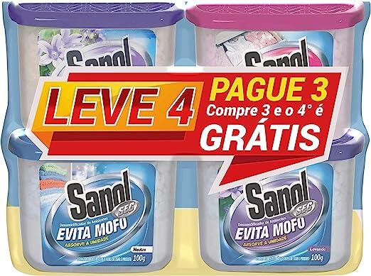 Evita mofo Sec Leve 4 Pague 3 - 1 Neutro/ 2 Lavanda/ 1 Baby Sanol 4 X 100G, Sanol, Colorido, 4 X 100 G