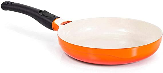 Frigideira Revestimento Cerâmico 28 Cm Cabo Destacável Laranja Le Cook