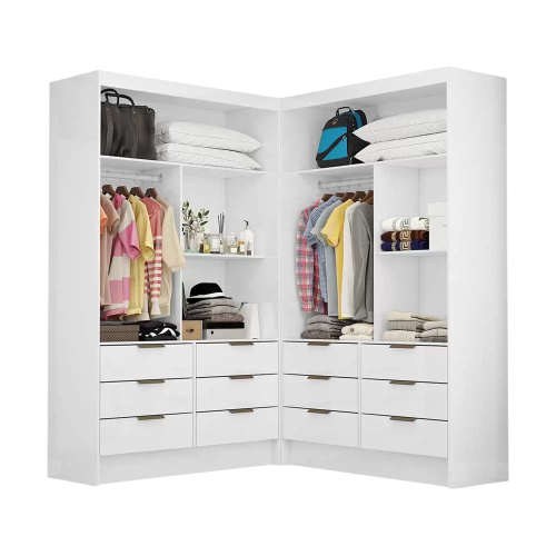 Closet Casal Duplo Sevilha Premium com 12 Gavetas Carioca Móveis